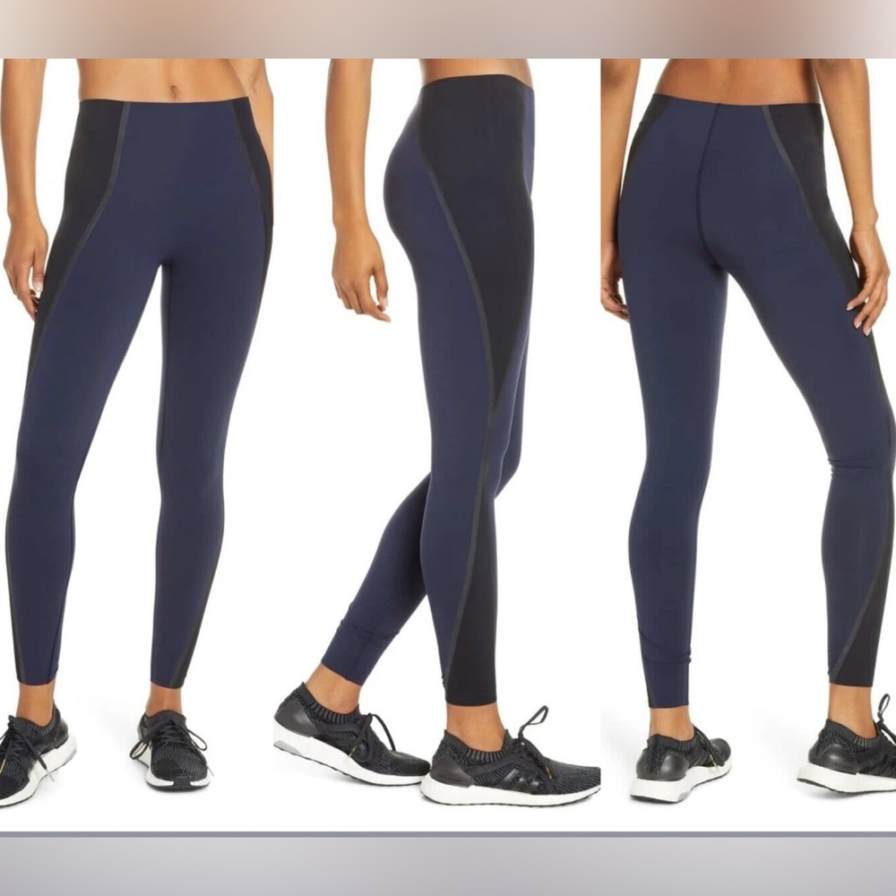 SPANX Navy and Black High-Waist Leggings